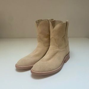 HEY GANG ranch boot, Suede roper, custom handmade cowboy boots 8 1/2